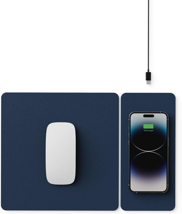 POUT H3 Split Wireless Charging Mouse Pad, Fast Qi Wireless Charger Magnetically Attaches to Mousepad, Compatible with