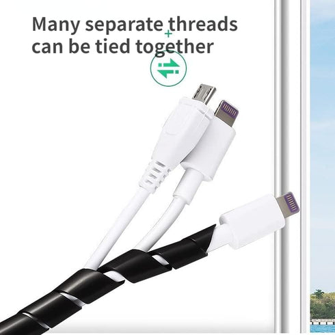 Yosoo Black Spiral Cable Wrap, 6mm/1/4" 2M (6.56ft) Cable Organizer