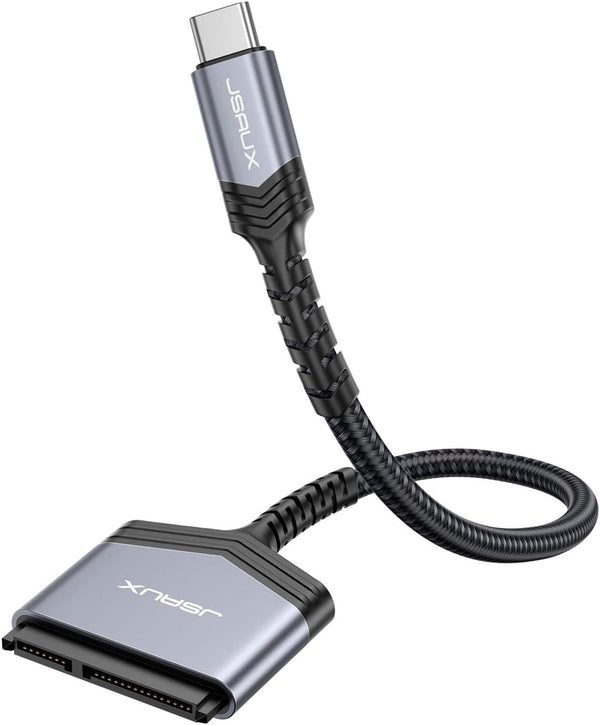 JSAUX SATA to USB C Cable, USB-C 3.1 to 2.5” SATA III Hard Drive Adapter for SSD/HDD Data Transfer