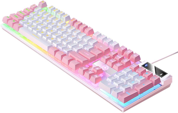 TsuvyXeg Gaming Keyboard Wired E-Sports Key Board RGB Backlit Computer Keyboard Square Key