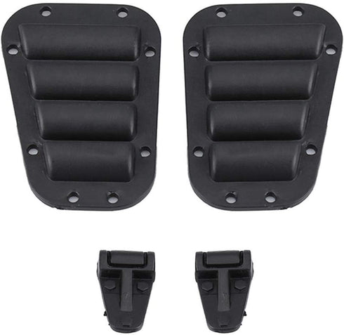 Set -4 1/10 RC Car Intake Grille & Engine Cover Hinge, Plastic Intake Grilles Engine Cover Hinges with Stickers