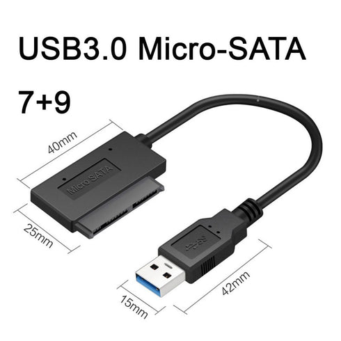chenyang Micro SATA 16Pin to USB 3.0 Adapter Cable for 1.8 inch Hard Drive HDD/SSD Data Transfer, 10cm