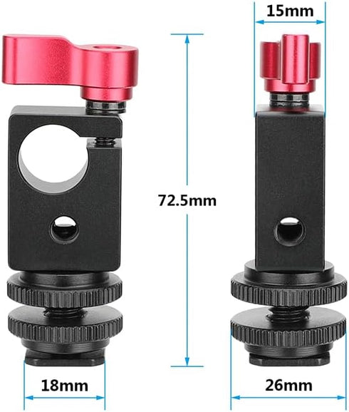 CAMVATE Articulated Camera Hot Shoe Mount with 15mm Rod Clamp - 1/4"-20 Screw Hole for DIY Accessories