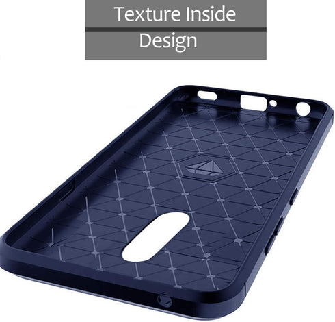 Slim Thin Soft Flexible TPU Carbon Fiber Shockproof Texture Protective Cover for LG Aristo 2, Compatible with LG