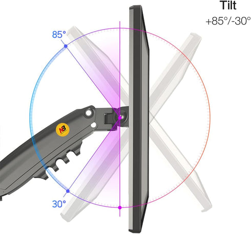 NB North Bayou Monitor Desk Mount Long Arm for Monitors 4.4 to 19.8lbs, Ultra Wide Full Motion