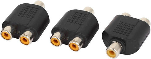 uxcell RCA Female to 2 Female Y Splitter, AV Audio Video Adapter, 3 Pcs