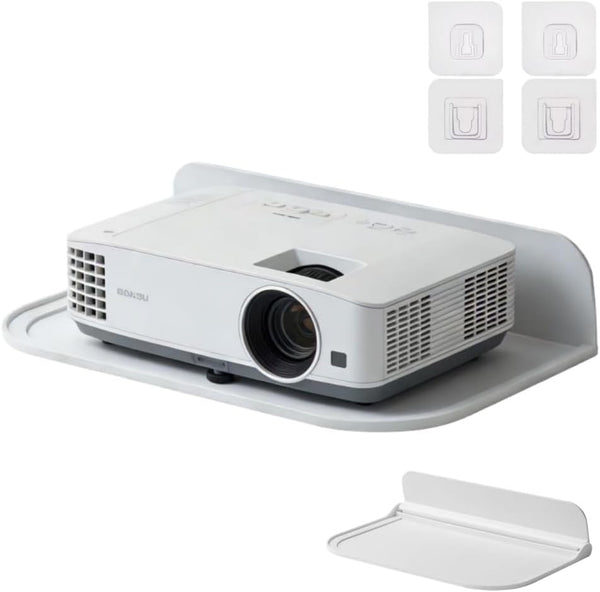 Dlmlemu Drill-Free Wall-Mounted Projector Stand, Universal Foldable Projector Bracket, Strong Adhesive Projector Shelf,