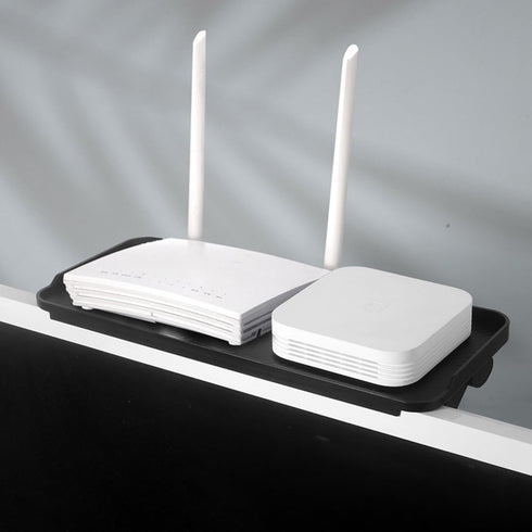 Homoyoyo Router Rack Corner, TV Top Shelf Mount Monitor Shelf, Cable Box Tv Top Ra for Cellphone Stand, Game Console