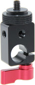 CAMVATE 15mm Single Rod Clamp with 1/4" Mount Screw Adapter (M5 Rotating Knob-Red) - 0866