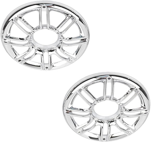 MACHSWON Chrome Motorcycle 6" Speaker Grill Accent Trim Cover, Compatible with Harley Touring Electra Glide 1998-2013