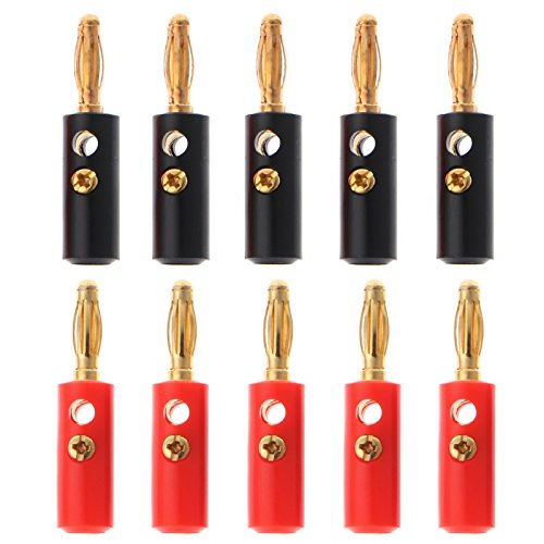 VizGiz 10 Pack Banana Plugs Replacement Screw On Type Banana Speaker Plug Connectors