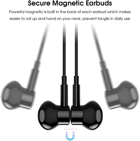 USB C Headphones, Type C Earphones for Samsung Galaxy S20 S21 S22 S23 S24 FE Ultra Apple iPhone 15 Pro Max iPad Magnetic Wired Earbuds Microphone for Android Google Pixel 8 8A 7 7A 6A 6 OnePlus Black