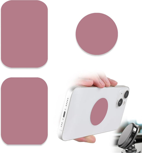 ZYAOTWQZ Universal Metal Phone Magnets - 2 Rectangular & 2 Round with Adhesive,
