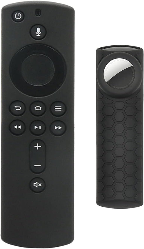 TV Stick 4K Remote Cover with Airtag Holder, 2 in 1 Alexa Voice Control Cover Compatible with Air Tag and TV Stick