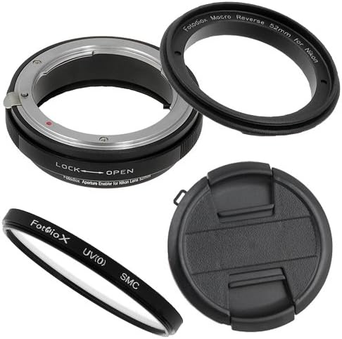 Fotodiox 52mm Macro Reverse Ring Filter Kit, Compatible with Nikon F-Mount Cameras, with UV Filter