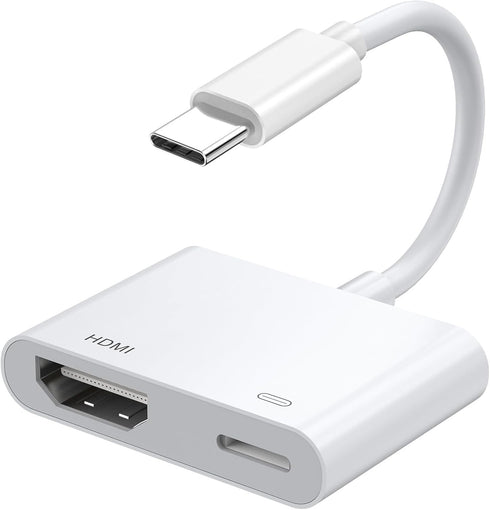 USB C to HDMI Digital AV Adapter for iPhone 15, 1080P Video & Audio Sync Converter with Charging Port for iPhone 15Pro