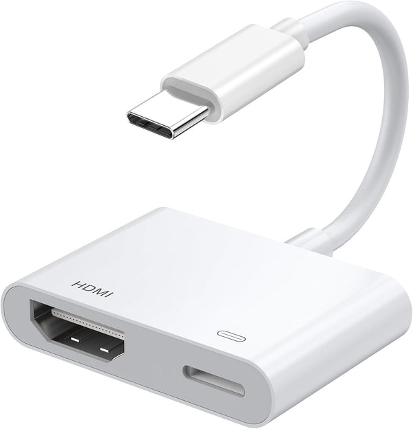 USB C to HDMI Digital AV Adapter for iPhone 15, 1080P Video & Audio Sync Converter with Charging Port for iPhone 15Pro