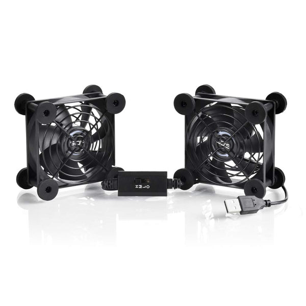 Dual 80mm USB Speed Control Fan, 5V Portable Cooling Fan for Flat-Screen TV, Router, DVR, and Computer Cabinet