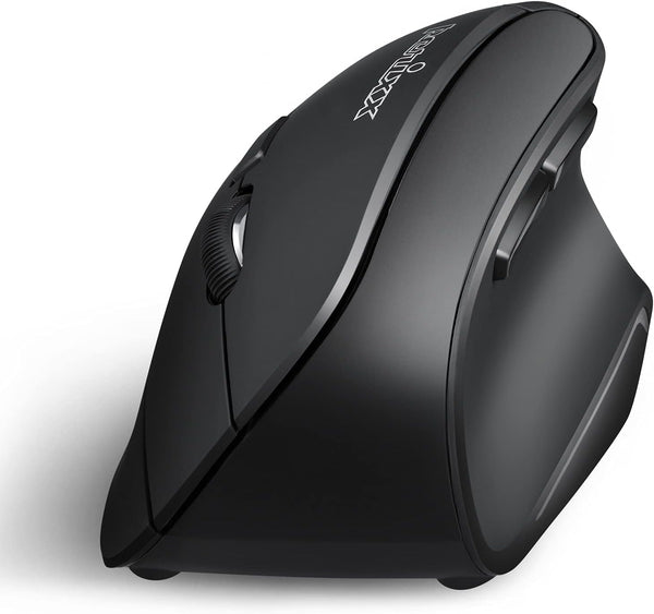 Perixx PERIMICE-804 Bluetooth Vertical Mouse, Black, Bluetooth Connection for Windows and Android, No USB Receiver