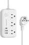 European Travel Plug Adapter, US to Europe Plug Adapter with 3 AC Outlets and 3 USB, Type E/F