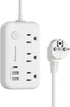 European Travel Plug Adapter, US to Europe Plug Adapter with 3 AC Outlets and 3 USB, Type E/F