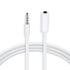 Conwork 2-Pack 3.5mm 4-Pole Male to Female Auxiliary Audio Cable for Headphones, 3.3 Feet, White