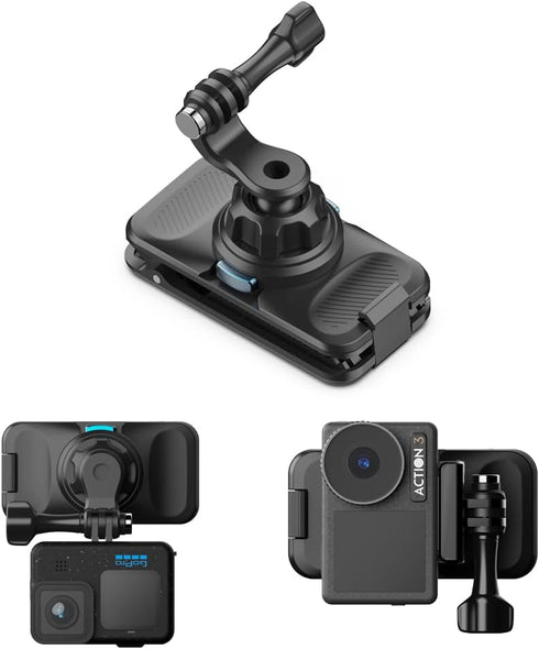 SUREWO 360° Rotation Magnetic Quick Release Backpack Clip Mount for GoPro Hero 12, 11, 10, 9, 8, 7, 6, 5