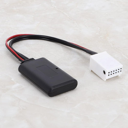Acouto Car Radio Adapter Cable, Black Plastic 12Pin Bluetooth Module Wireless Radio Stereo Aux Cable Adapter