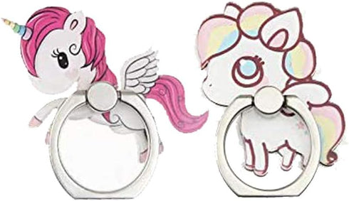 4Pcs Cute Unicorn Sea Shell Phone Ring Holder, 360 Rotation Finger Grip Kickstand for Cellphones and Tablets