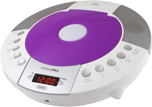 HANNLOMAX HX-330CD CD Player, FM Radio, Bluetooth, Alarm Clock, USB Port for Charging/MP3 Playback, Remote Control
