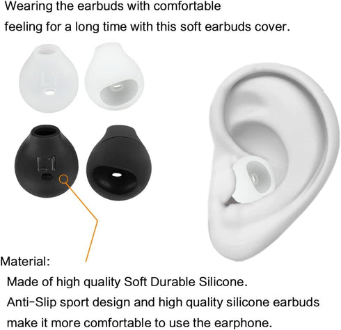 10 Pairs Earbud Covers Silicone Tips Replacement for Samsung Galaxy Note 5/7/S7/S6/S6 Edge Wireless Earbuds (Black &