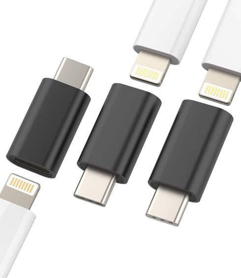 Lightning Female to USB C Male Charger Adapter, 3-Pack for Apple iPhone 15 Pro Max Plus, iPad Pro Air Mini, Galaxy Note
