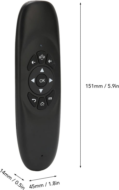 Universal TV Remote Air Mouse, 2.4GHz Mini Wireless Fly Mouse Keyboard with USB Receiver, Intelligent Anti Shake