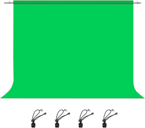 PULUZ Green Screen Backdrop with 4 Fixing Clip, 9.9 x 6.6 Ft