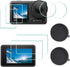 Screen Protector for DJI OSMO Action 4 Camera + Silicone Lens Cap Cover, 0.3mm 9H Hardness