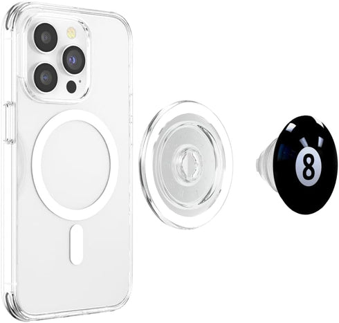 PopSockets PopGrip for MagSafe - Black 8 Ball Pool Billiard