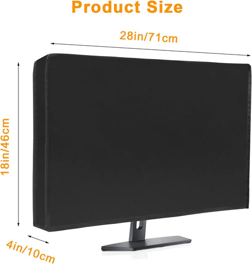 (28W 18H 4D) Waterproof Computer Monitor Dust Cover, Luxiv Black Full Body Cover for Computer Screen Anti-Static