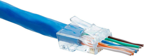 trueCABLE Cat6A Extra Large RJ45 Pass Through Connectors, Staggered, Unshielded, 20 Pieces