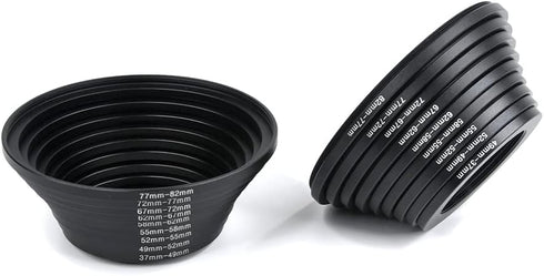 Foto&Tech 18 Pieces Lens Ring Camera Filter Adapter Set for DSLR Cameras - Step-Up and Step Down Kit