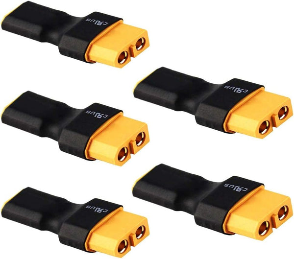 5-Pack XT30 Male to XT60 Female Connector No Wire Adapter for RC FPV Drones, Car Lipo NiMH Battery Charger
