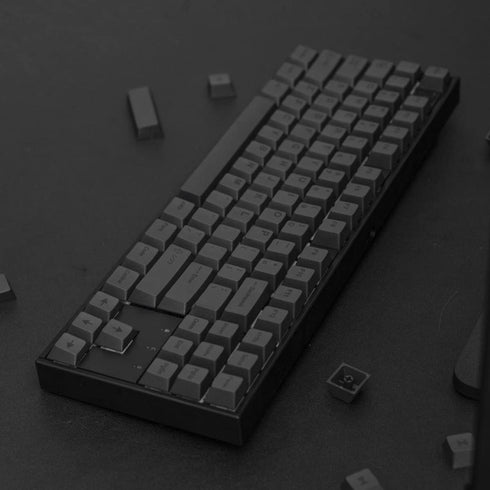PBT Keycaps 60 Percent - Black 142 Keys Keycap Set Cherry Profile DYE-Sub for 60/61/65/68/75/98 Mechanical Keyboards