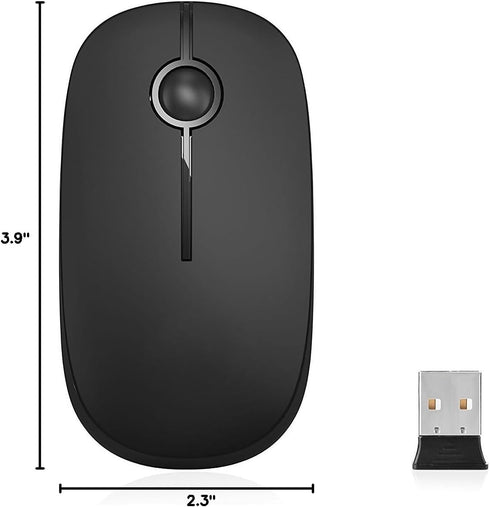 VssoPlor 2.4G Wireless Mouse, Slim Portable Computer Laptop Mouse with Nano Receiver Quiet Silent Optical Mice