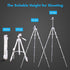 Fotopro 59'' 3-Way Camera Tripod, Portable Tripod for iPhone with Bluetooth Remote, Aluminum Video Camera Tripod