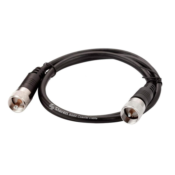 STEREN 3 ft RG8X Coaxial Coax Cable - Male to Male UHF Antenna Connector - 0.9 M 205-703