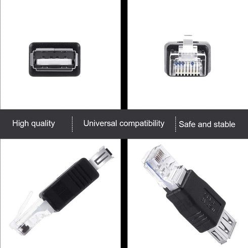 Herfair 2PCS RJ45 Ethernet to USB Adapter for ADSL Modem/Router/Computer Camera/Surveillance Camera with Network