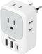 TESSAN European Travel Plug Adapter USB C, 4 AC Outlets and 3 USB Ports, Type C Power Adapter for Europe