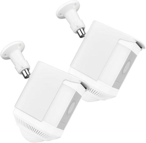 Protective Case for Ring Spotlight Cam Plus - Plastic Cover with Wall Mount Bracket, 2-Pack, White, Camera Not Included