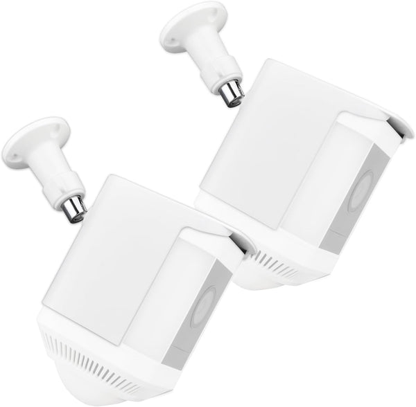 Protective Case for Ring Spotlight Cam Plus - Plastic Cover with Wall Mount Bracket, 2-Pack, White, Camera Not Included