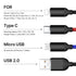 3 Pack 3 in 1 Nylon Braided Multifunction USB Charging Cable Set, Fast Charger Cords for Home, Office, Car.