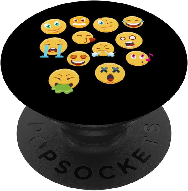 Funny Sarcastic Emoji Faces Teen Girl Humor Gift PopSockets Grip and Stand for Phones and Tablets